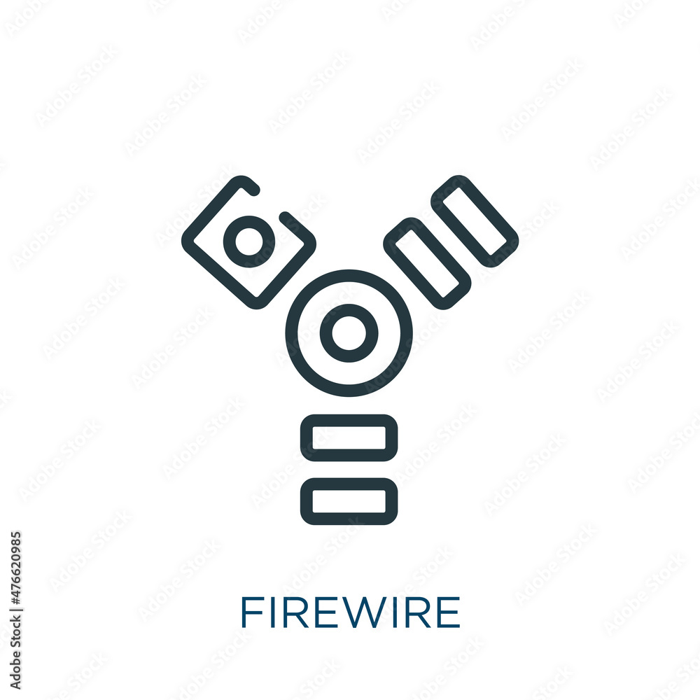 firewire thin line icon. cable, technology linear icons from hardware