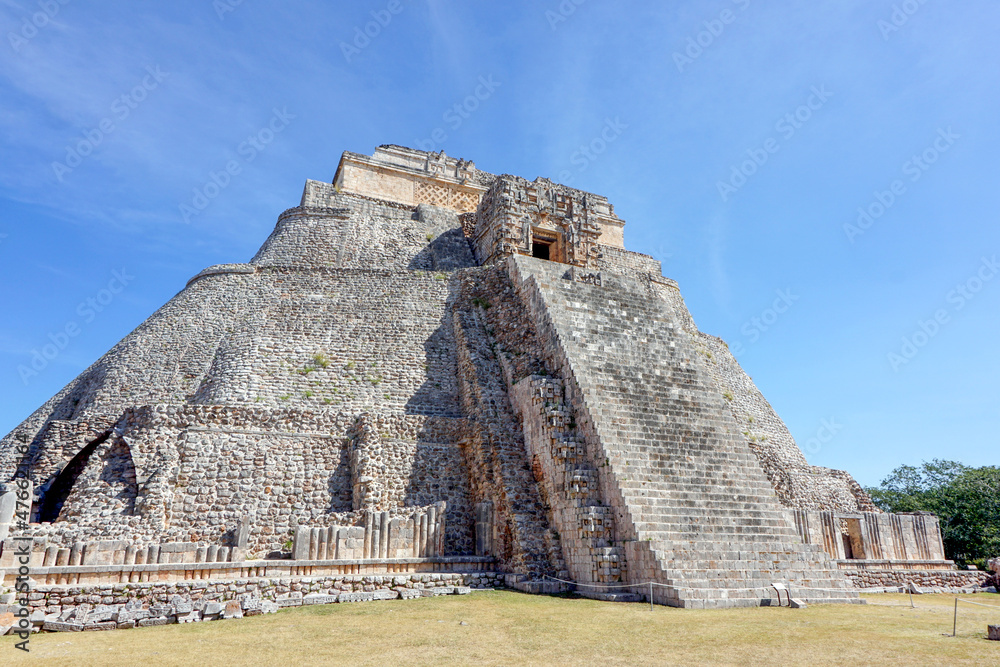 The Pyramid of the Magician in Uxmal ruins in Mexico The Pyramid of the Magician in Uxmal ruins in Mexico