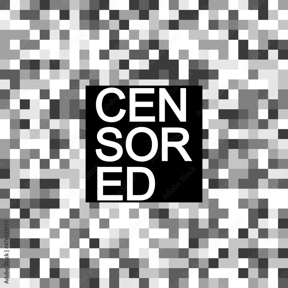 Monochrome Nude Skin Censored Banner Bar With Black Censor Text Blur
