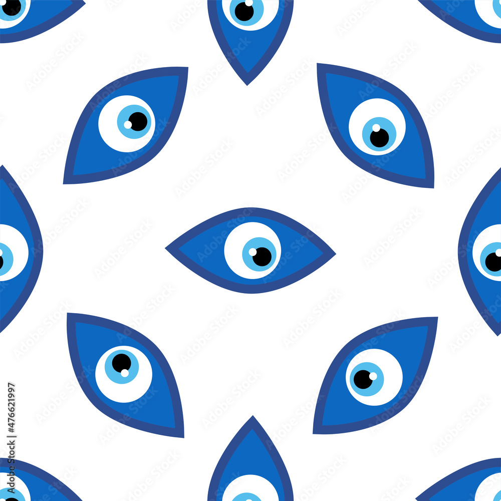 Seamless pattern with Turkish evil eye bead. Good luck. Turkish tile. Oriental ottoman design Seamless pattern with Turkish evil eye bead. Good luck. Turkish tile. Oriental ottoman design