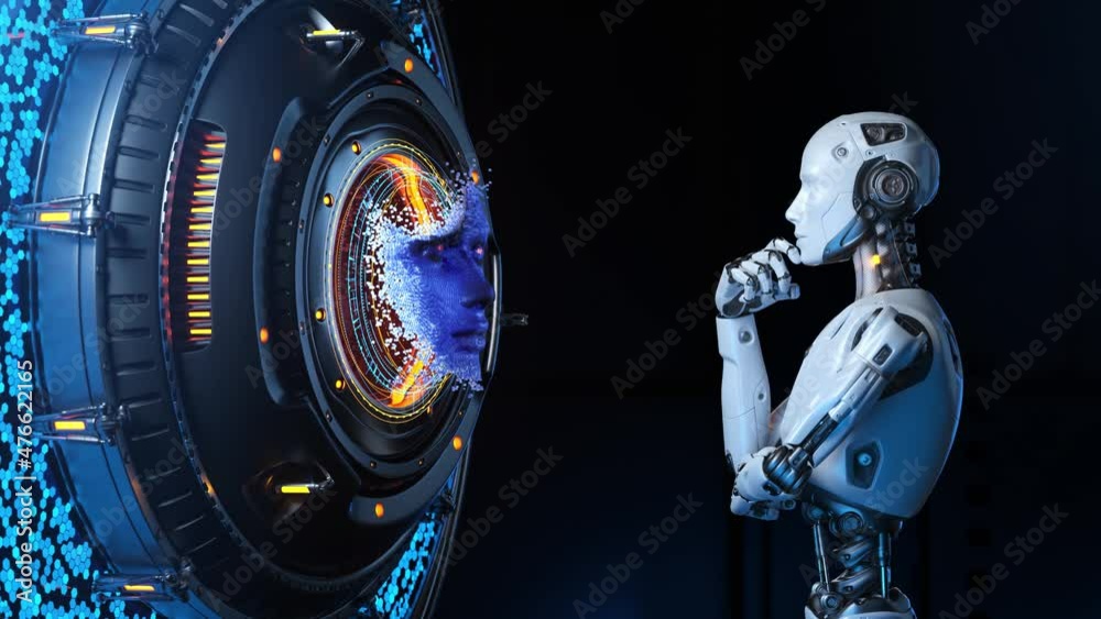 Human-like robot communicating with artificial intelligence