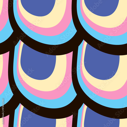 Illustration A seamless pattern on a square background - the scales of a fish, mermaid or dragon. Design element