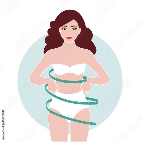 Woman body measurement with meter