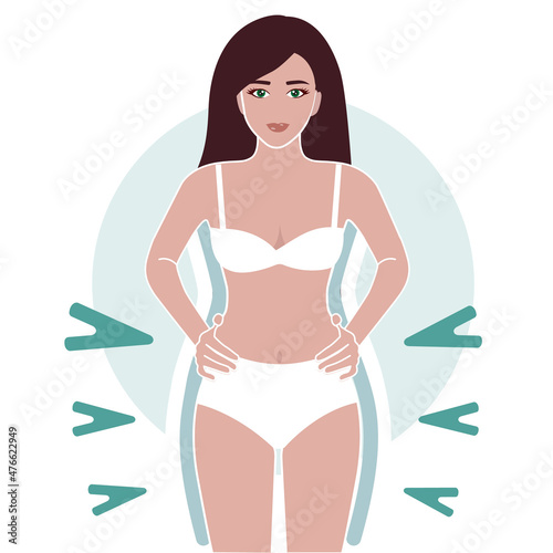 Woman weight loss and body treatment