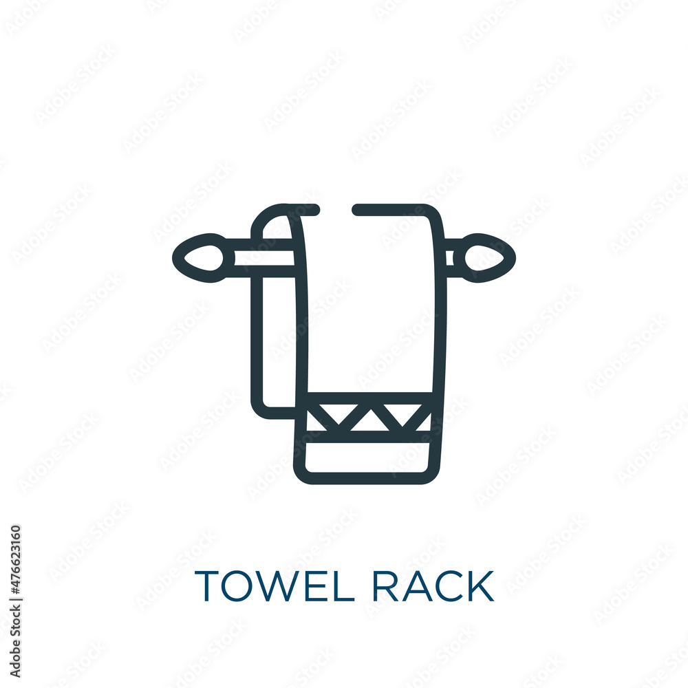 Towel Rack Symbol towel rack thin line icon. towel, chrome linear icons from ...