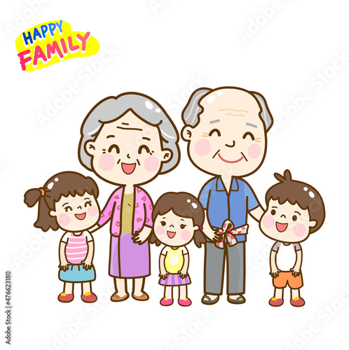 Cartoon Thai Family.