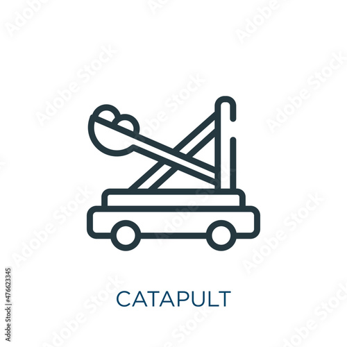Photo catapult thin line icon