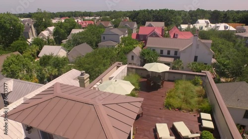 Luxury home rooftop view of neighborhood