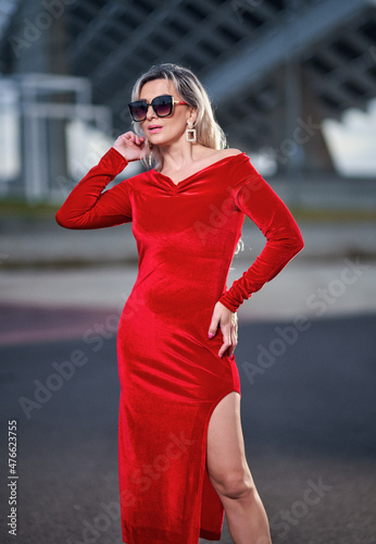 Portrait of adult elegant dress woman.