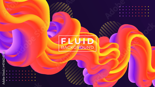 3D fluid abstract vector trendy modern blend background illustration.
