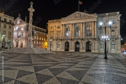 Tela praca do municipio lisbon city hall square at night