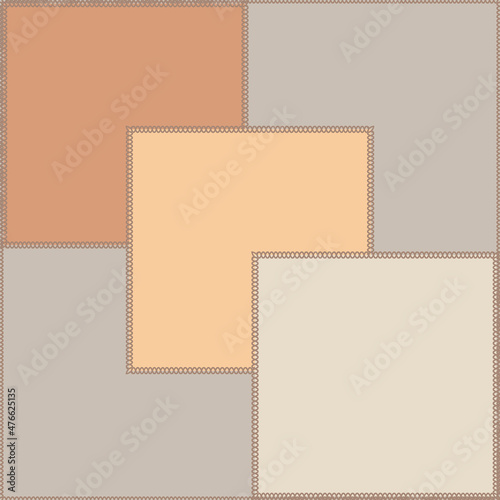 Seamless pattern on a square background - patchwork quilt. Design element.