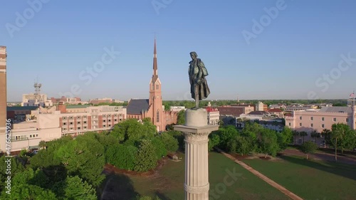 City square with monument statue photo