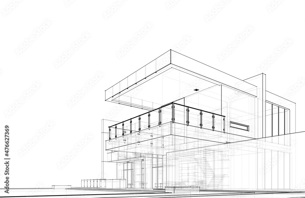 sketch of building