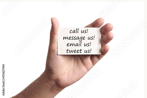 Call me email me message me concept