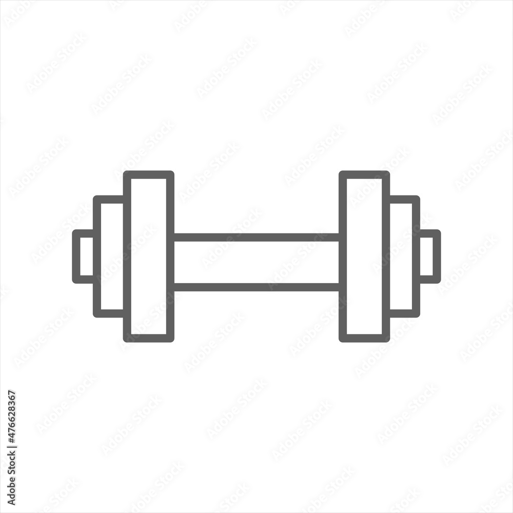 Sport dumbbell line icon. A simple element isolated on a white background. Sport dumbbell line icon. A simple element isolated on a white background.