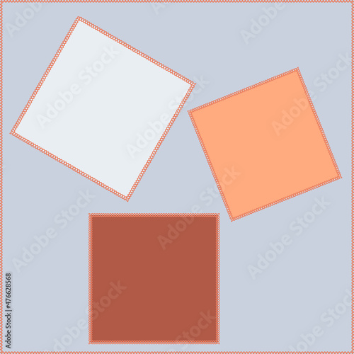 Seamless pattern on a square background - patchwork quilt. Design element.