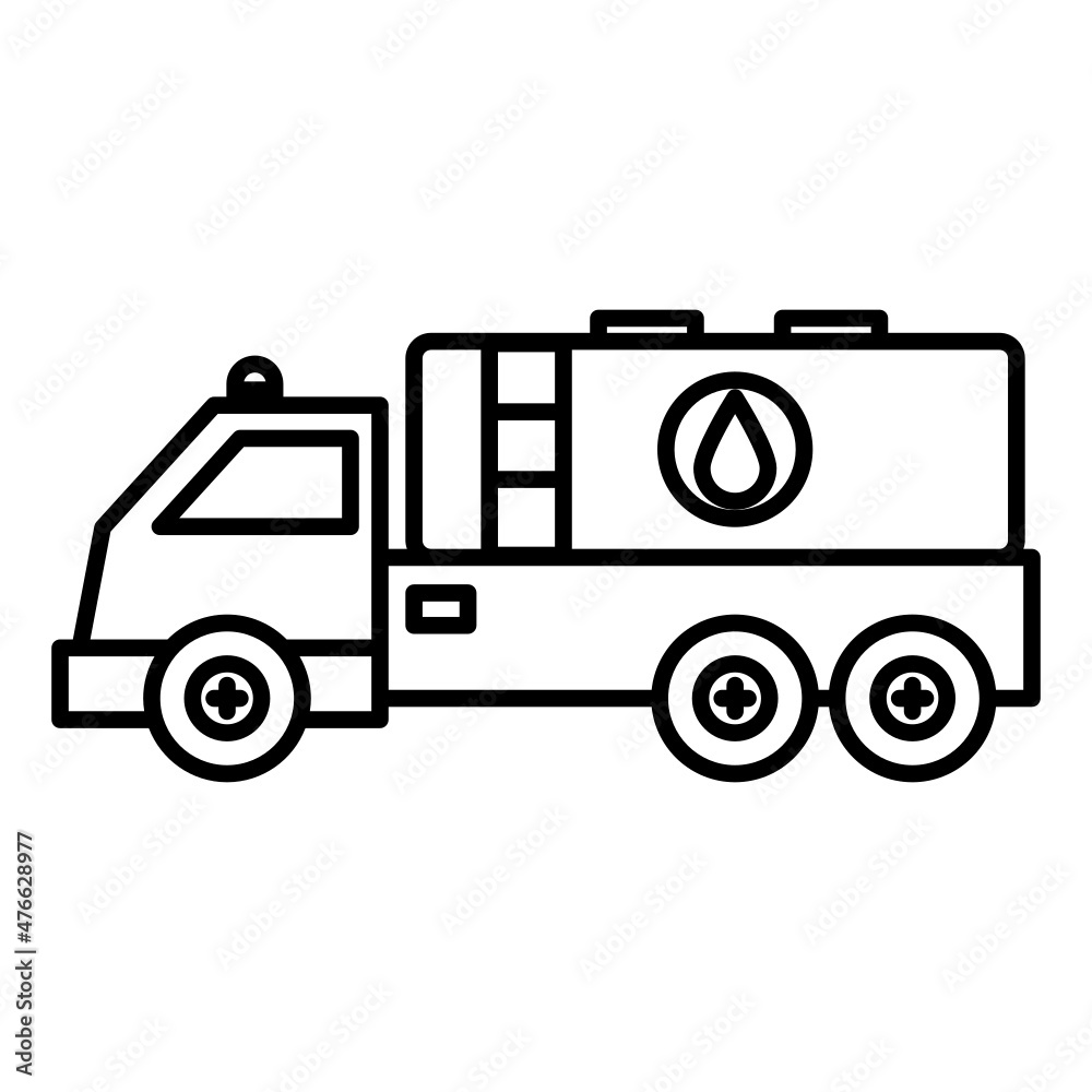 Water tank truck icon