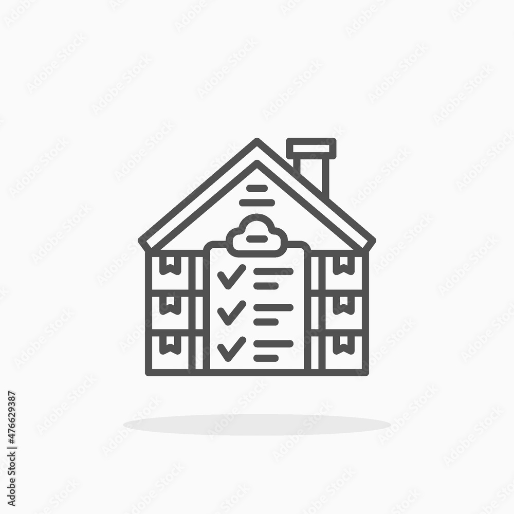 Inspection Warehouse icon. Editable Stroke and pixel perfect. Outline style. Vector illustration. Enjoy this icon for your project. Inspection Warehouse icon. Editable Stroke and pixel perfect. Outline style. Vector illustration. Enjoy this icon for your project.