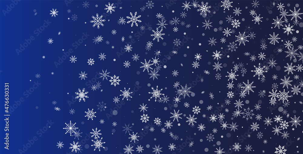 White delicate openwork snowflakes are scattered on a blue background. Festive background, postcard design, wallpaper White delicate openwork snowflakes are scattered on a blue background. Festive background, postcard design, wallpaper