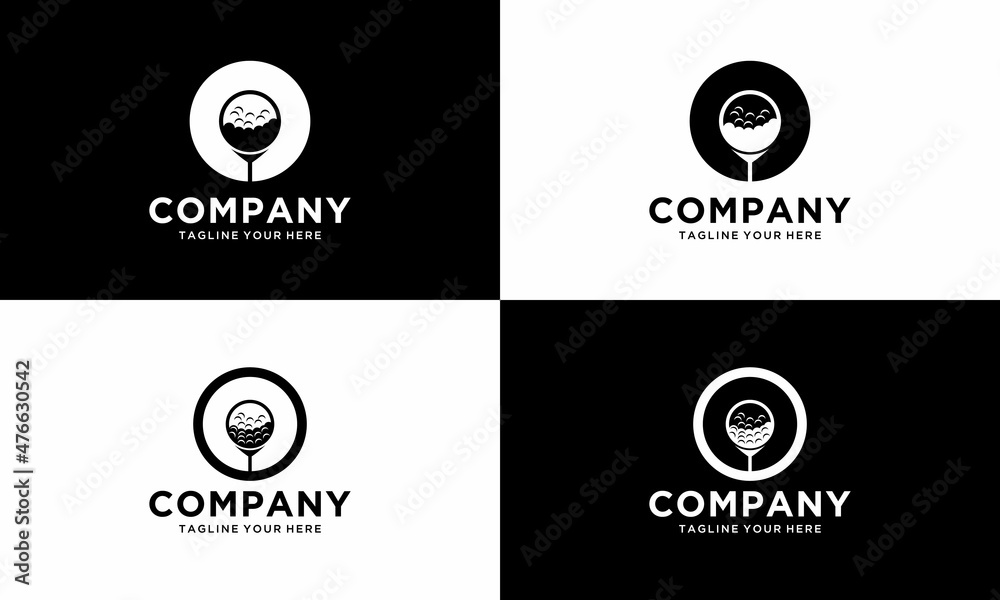 Golf badge logo vector illustratio. Golf Logo reka bentuk vektor konsep, Silhouette of Golf logo reka bentuk ilustrasi vektor on a black and white background.