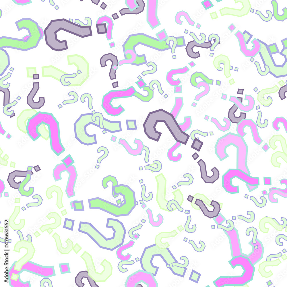 Quiz seamless pattern. Question marks, doubt, faq Quiz seamless pattern. Question marks, doubt, faq