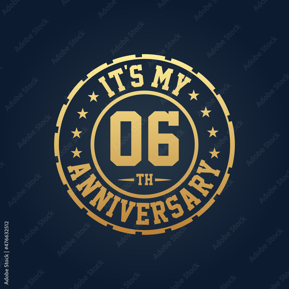Fototapeta premium It's my 6th Anniversary, 6th Wedding Anniversary celebration