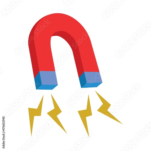 magnet attracting symbol vector design