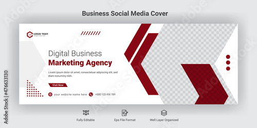 Digital Business marketing Agency social media facebook cover banner post template
