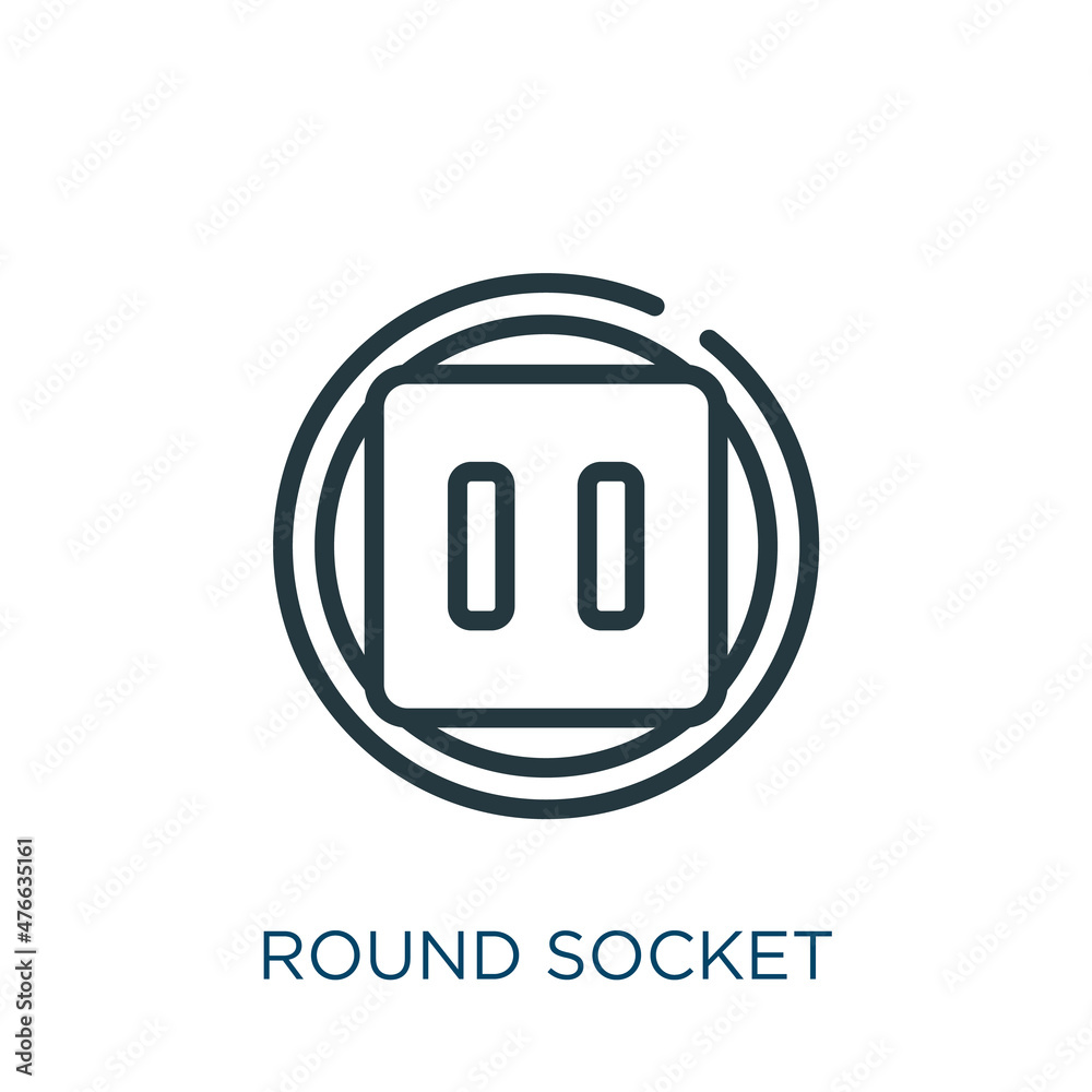 round socket thin line icon. socket, repair linear icons from ...