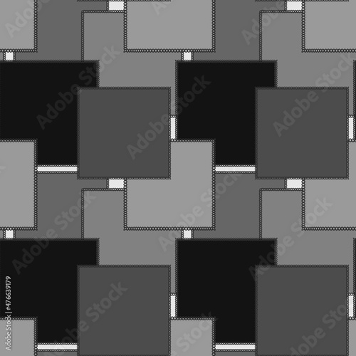 Seamless pattern on a square background - patchwork quilt. Design element.