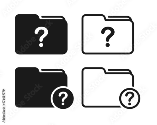 Unknown folder icon. Folder with question mark. Illustration vector