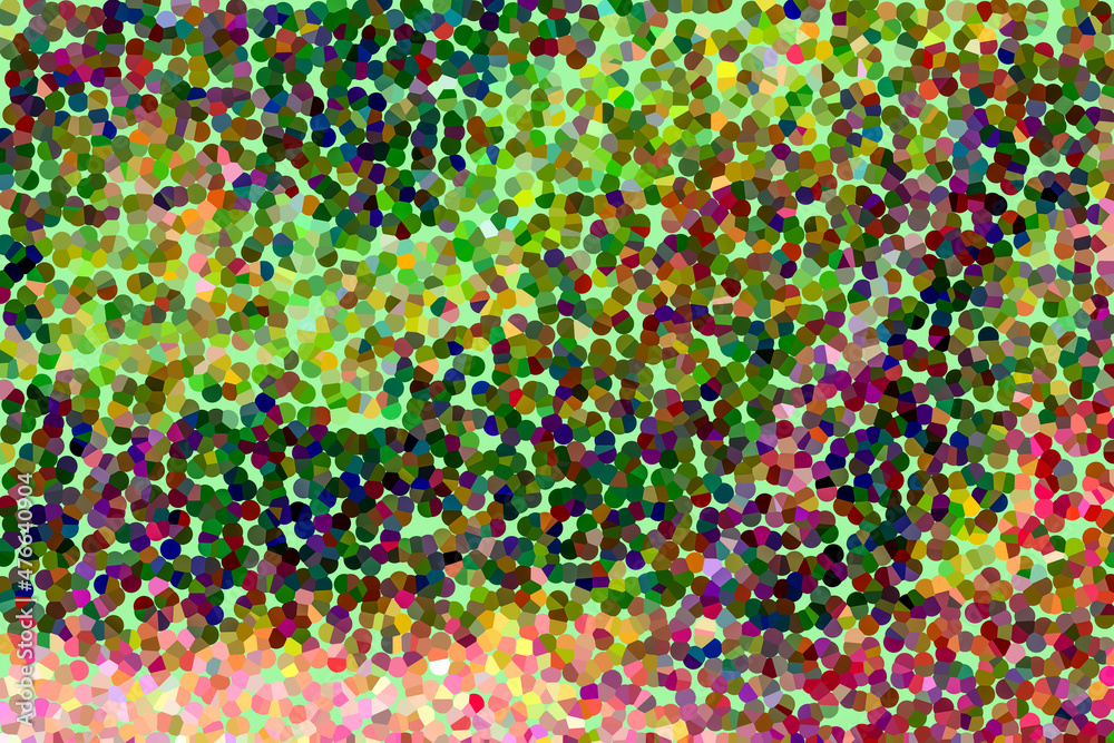 Diffused abstract mix of dark and light green, pink pointillism
