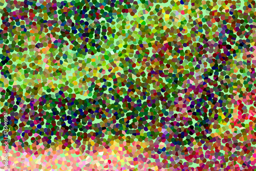 Diffused abstract mix of dark and light green  pink pointillism