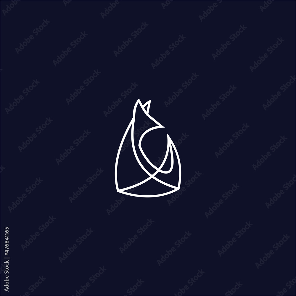 Fototapeta premium animal logo vector line template