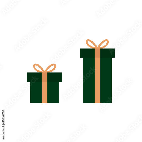 Green christmas gift boxes / grønne julegaver, Vector illustration