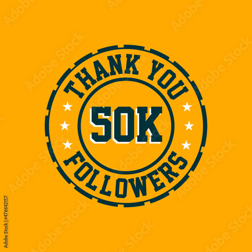 Thank you 50000 Followers celebration, Greeting card for 50k social followers.