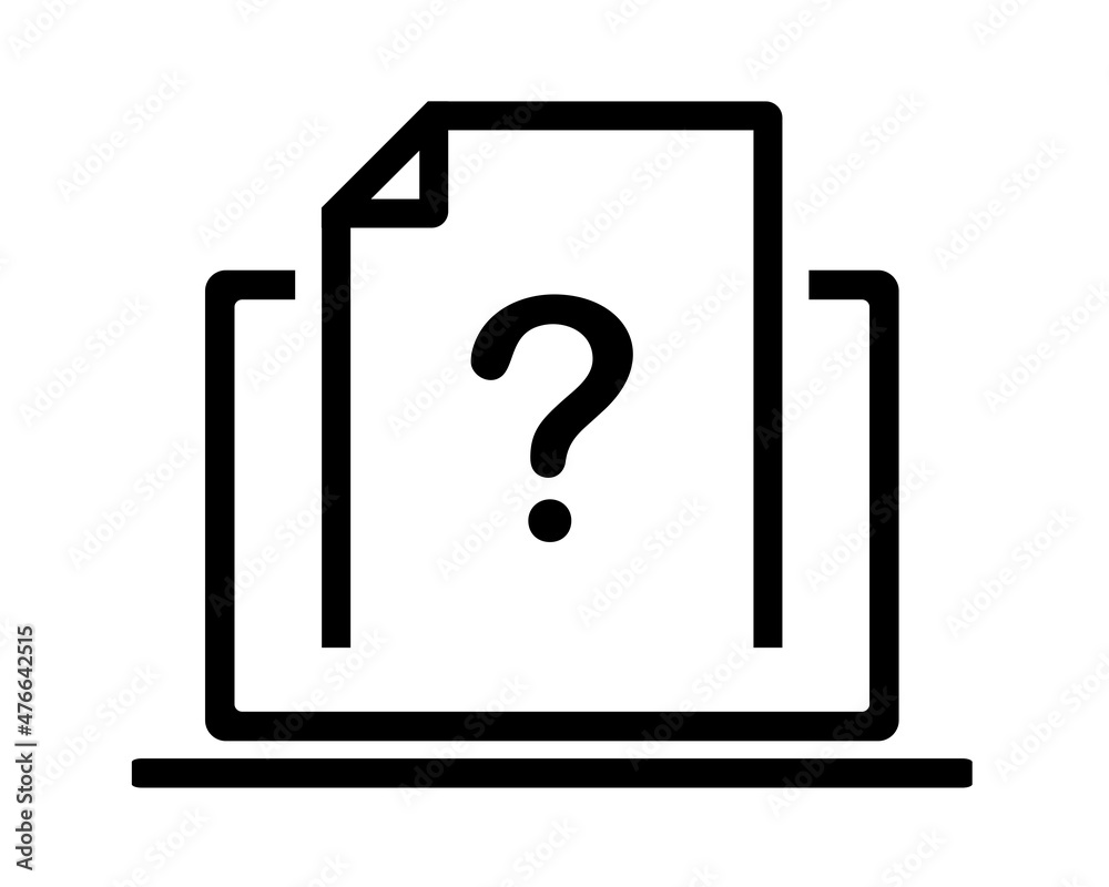 Document with question mark. Unknown file icon. Illustration vector Document with question mark. Unknown file icon. Illustration vector