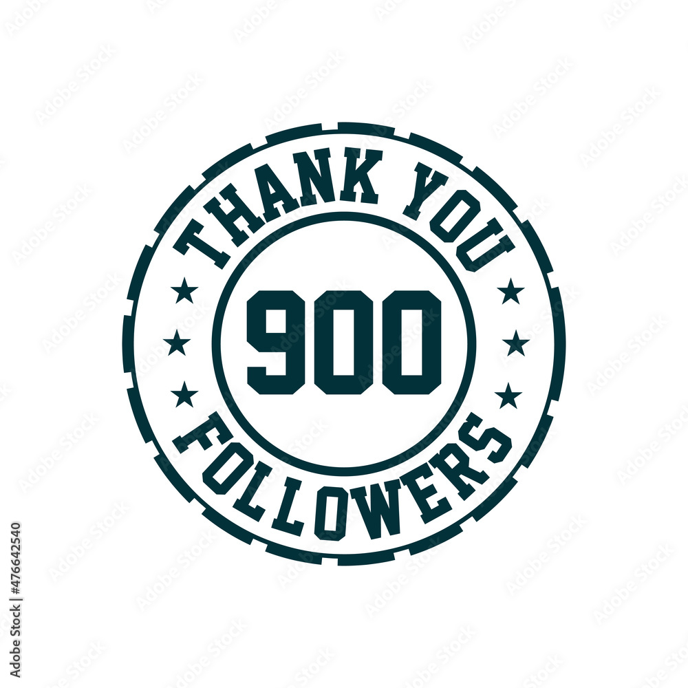 Thank you 900 Followers celebration, Greeting card for social media followers.