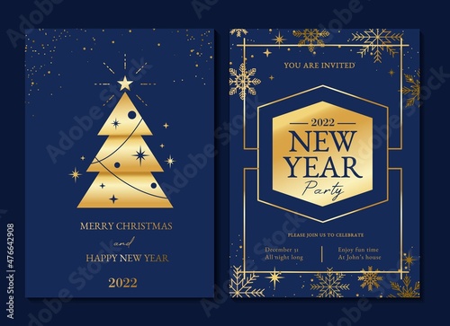 Merry Christmas typography greeting card set. Luxury New Year backgrounds for social media,banner, invitation with linear snowflakes, lettering, Christmas tree. Trendy Xmas design vector illustration.
