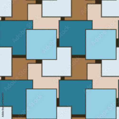 Seamless pattern on a square background - patchwork quilt. Design element.