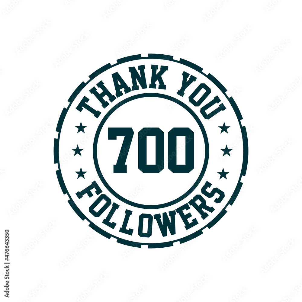 Thank you 700 Followers celebration, Greeting card for social media followers.
