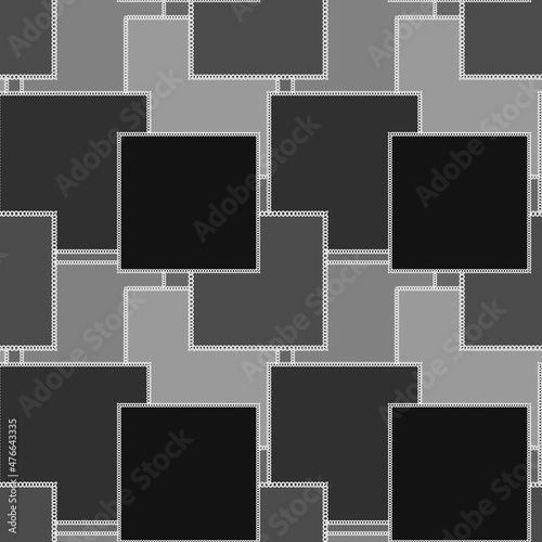Seamless pattern on a square background - patchwork quilt. Design element.