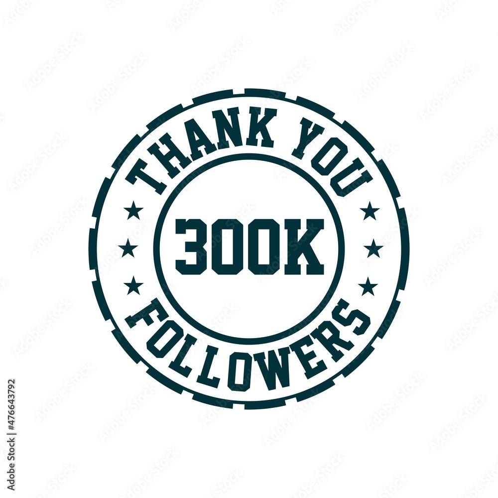 Thank you 300k Followers celebration, Greeting card for 300000 social followers.