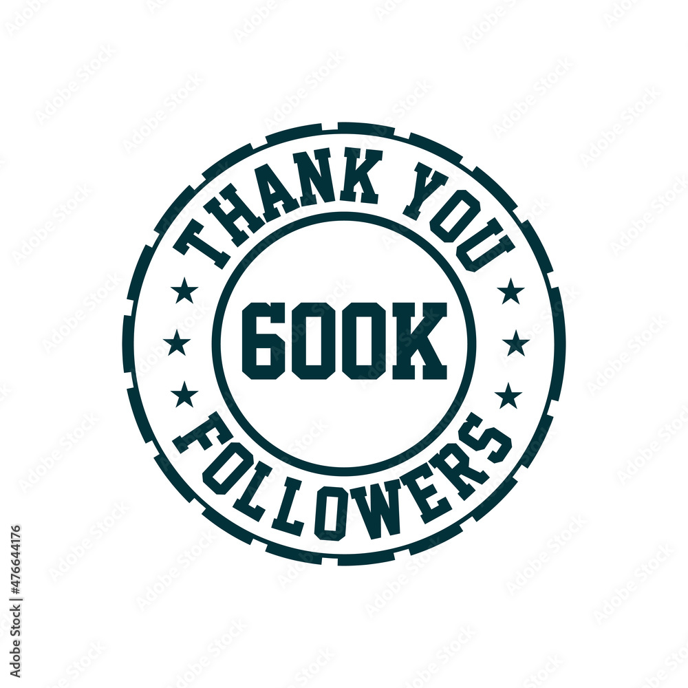 Thank you 600k Followers celebration, Greeting card for 600000 social followers.