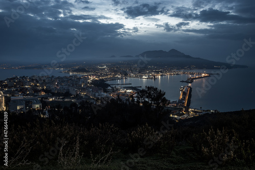 partial view of ceuta at sunset
