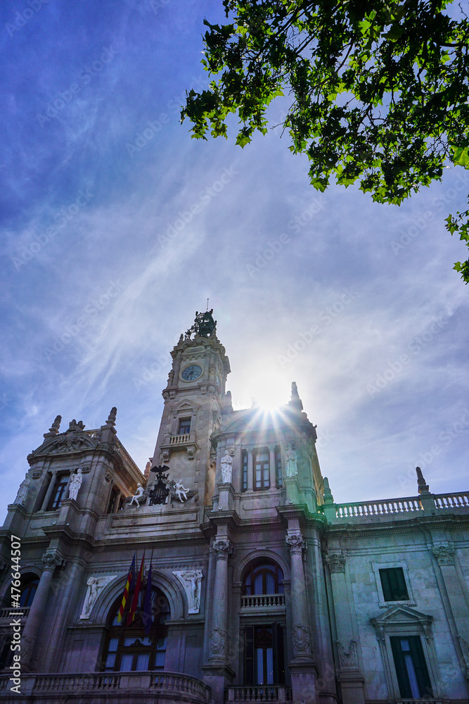 Fototapeta premium Close up of Valencia's City Hall in Spain