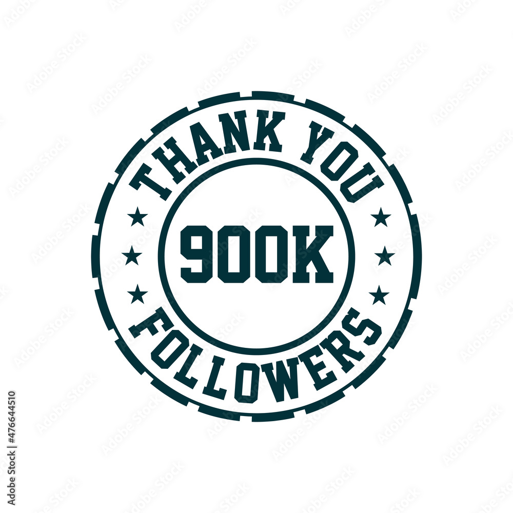 Thank you 900k Followers celebration, Greeting card for 900000 social followers.