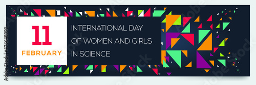 Creative design for (International Day of Women and Girls in Science), 11 February, Vector illustration.