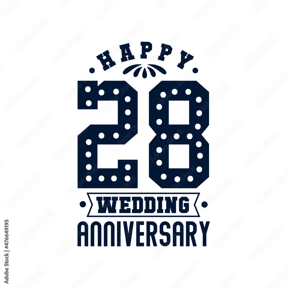 Fototapeta premium 28 Anniversary celebration, Happy 29th Wedding Anniversary